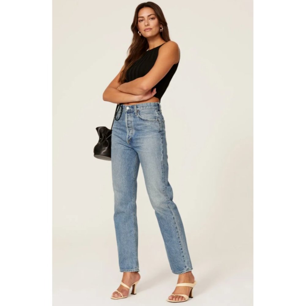 AGolde 90's Pinch Waist Jeans 100% Organic Cotton High Rise Button Fly Size 29